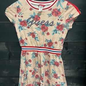 Guess Kids Floral Dress - Red and Tan
